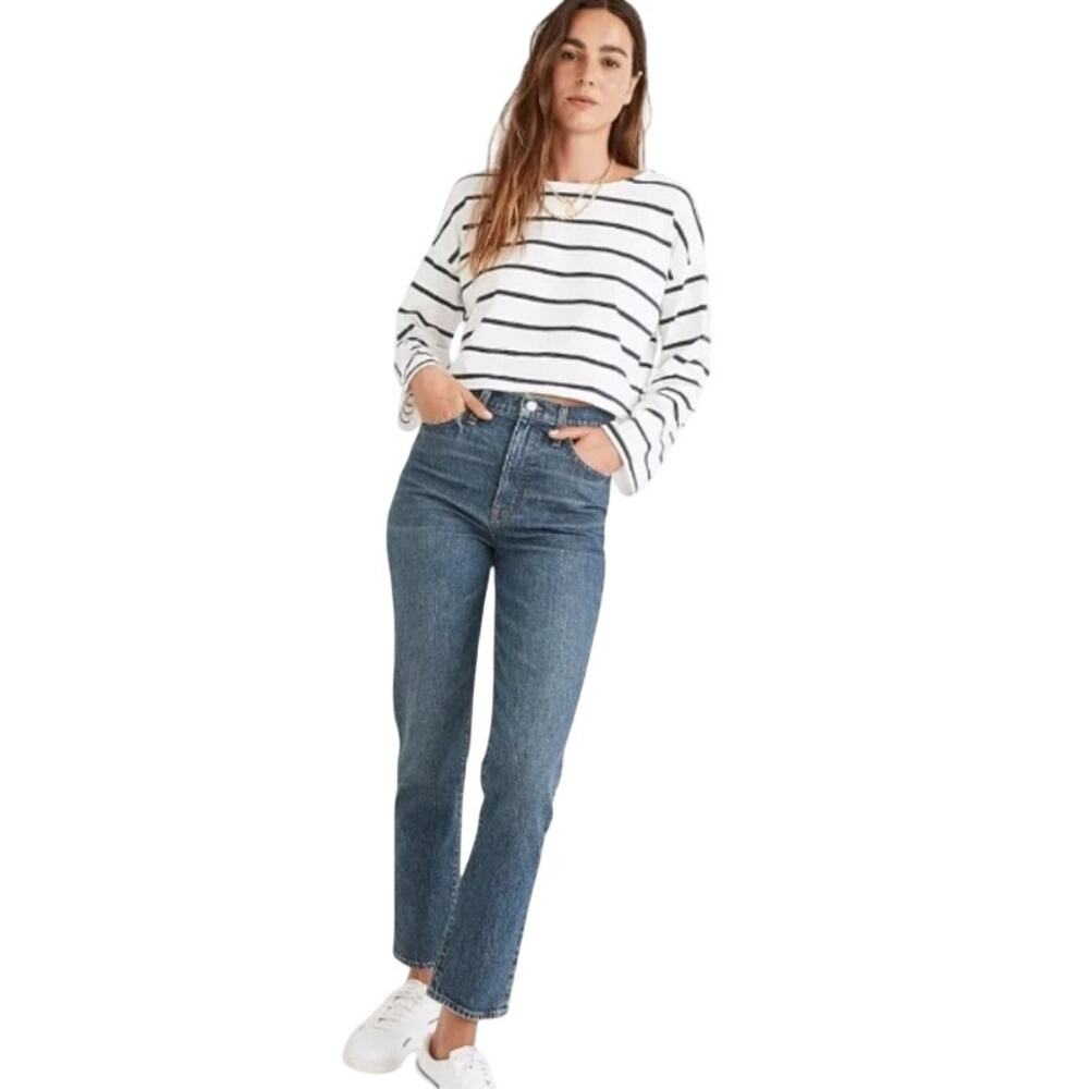 Madewell Classic Straight Jeans, 90s Style Light Wash High Rise Denim, Size 31